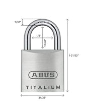 Load image into Gallery viewer, ABUS Titalium 64Ti/45 padlock, 1-3/4" wide, Keyed Alike
